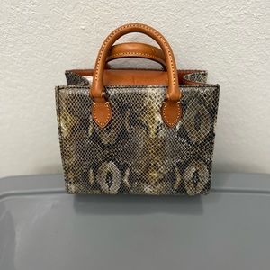 Small snake print handbag
